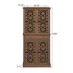 Meuble de cuisine Okak, armoire haute avec 4 étagères intérieures réglables et 4 portes, buffet polyvalent pour salon et salle à manger