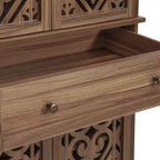 Meuble de cuisine Okak, armoire haute avec 4 étagères intérieures réglables et 4 portes, buffet polyvalent pour salon et salle à manger