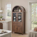 Meuble de cuisine Okak Dome, Armoire haute avec tiroir et 4 portes, Buffet polyvalent pour salon et salle à manger