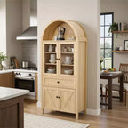 Meuble de cuisine Okak Dome, Armoire haute avec tiroir et 4 portes, Buffet polyvalent pour salon et salle à manger