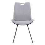 Armen Living, Chaise de salle à manger contemporaine Coronado en finition gris poudré et tissu étain - Lot de 2