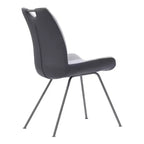 Armen Living, Chaise de salle à manger contemporaine Coronado en finition gris poudré et tissu étain - Lot de 2