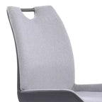Armen Living, Chaise de salle à manger contemporaine Coronado en finition gris poudré et tissu étain - Lot de 2