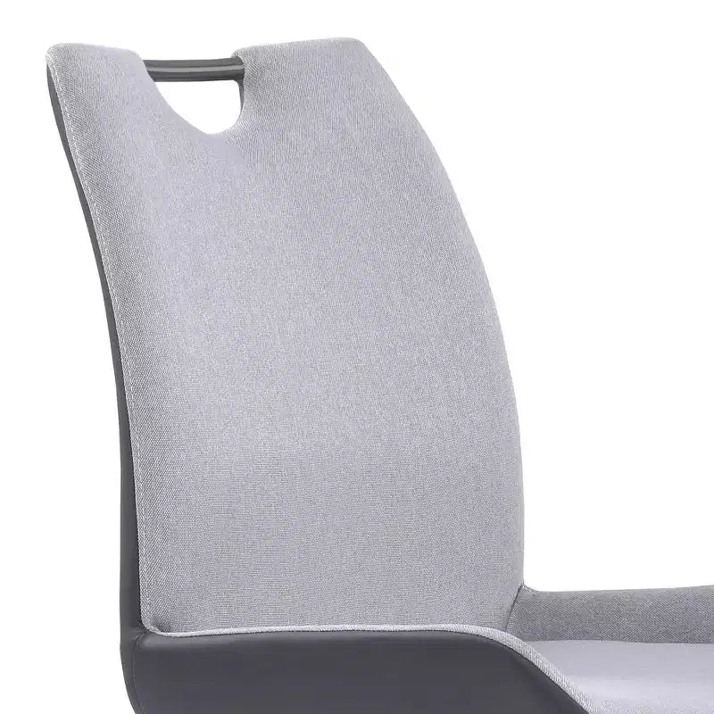 Armen Living, Chaise de salle à manger contemporaine Coronado en finition gris poudré et tissu étain - Lot de 2