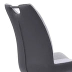 Armen Living, Chaise de salle à manger contemporaine Coronado en finition gris poudré et tissu étain - Lot de 2