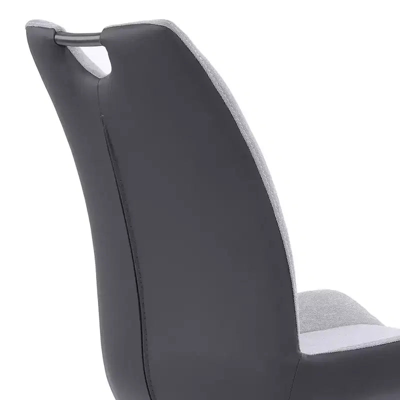 Armen Living, Chaise de salle à manger contemporaine Coronado en finition gris poudré et tissu étain - Lot de 2