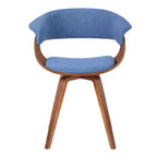 Armen Living, Chaise mi-siècle Summer en tissu bleu avec fini en bois de noyer