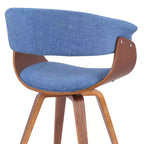 Armen Living, Chaise mi-siècle Summer en tissu bleu avec fini en bois de noyer