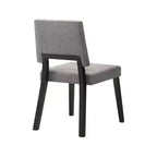 Armen Living, Chaise de salle à manger en bois Channell, finition noire et tissu anthracite - Lot de 2