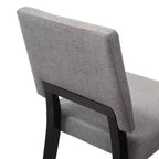 Armen Living, Chaise de salle à manger en bois Channell, finition noire et tissu anthracite - Lot de 2