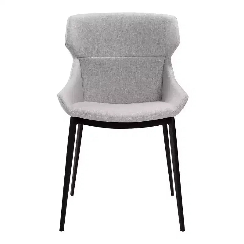 Armen Living, Chaise de salle à manger moderne Kenna au fini noir mat et tissu gris - Ensemble de 2
