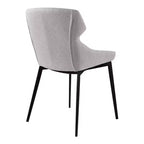 Armen Living, Chaise de salle à manger moderne Kenna au fini noir mat et tissu gris - Ensemble de 2