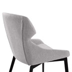 Armen Living, Chaise de salle à manger moderne Kenna au fini noir mat et tissu gris - Ensemble de 2