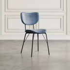 Jofran, Chaise de salle à manger capitonnée en similicuir, dossier fendu, style contemporain-moderne (lot de 2)