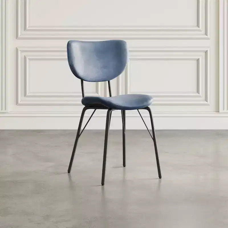 Jofran, Chaise de salle à manger capitonnée en similicuir, dossier fendu, style contemporain-moderne (lot de 2)