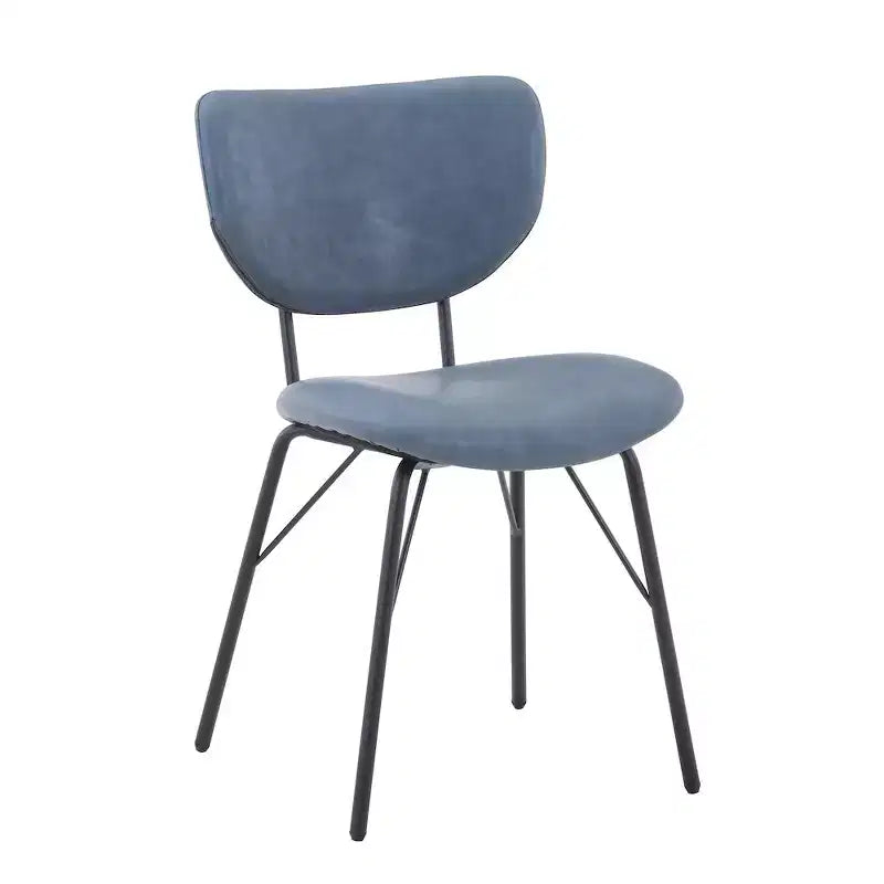 Jofran, Chaise de salle à manger capitonnée en similicuir, dossier fendu, style contemporain-moderne (lot de 2)