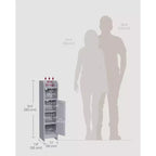 Meuble de Rangement Salle de Bain Étroit et Peu Encombrant avec Étagères Réglables et Porte, Organisateur de Sol pour Papier Toilette et Articles de Toilette, Conception Anti-Basculement