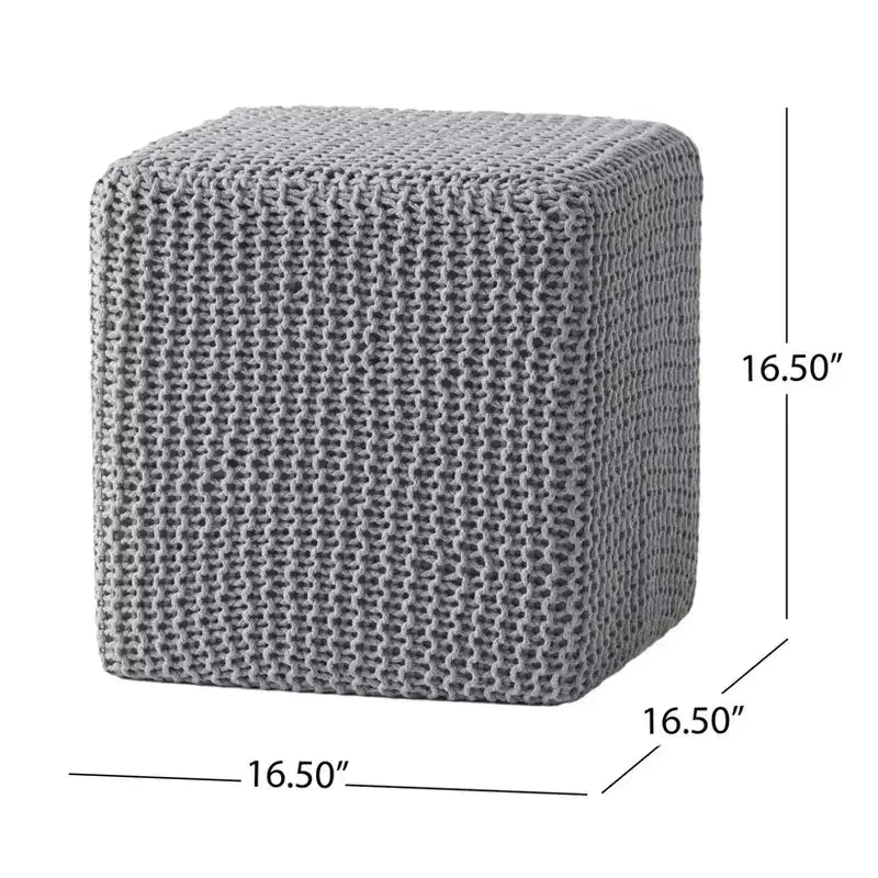 GDFStudio Chabani Pouf ottoman cubique moderne en tissu tricoté