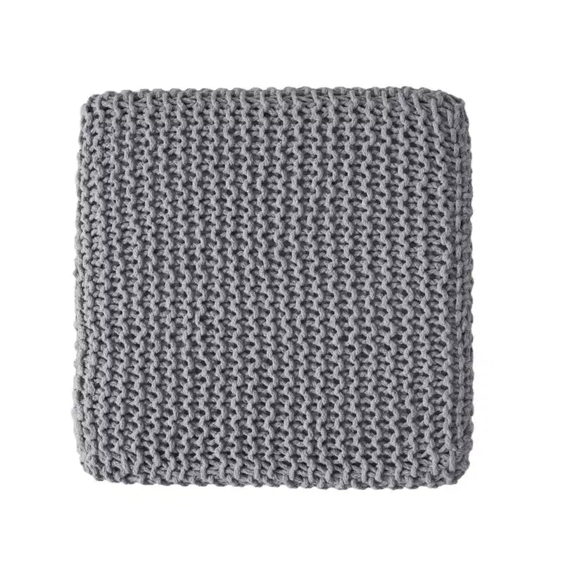 GDFStudio Chabani Pouf ottoman cubique moderne en tissu tricoté