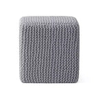 GDFStudio Chabani Pouf ottoman cubique moderne en tissu tricoté