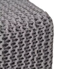 GDFStudio Chabani Pouf ottoman cubique moderne en tissu tricoté