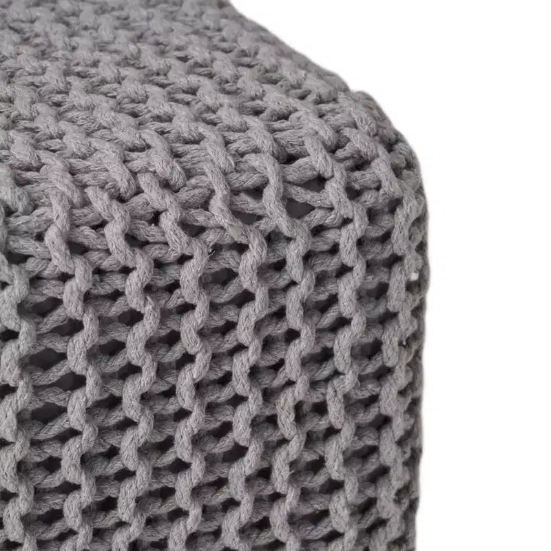 GDFStudio Chabani Pouf ottoman cubique moderne en tissu tricoté