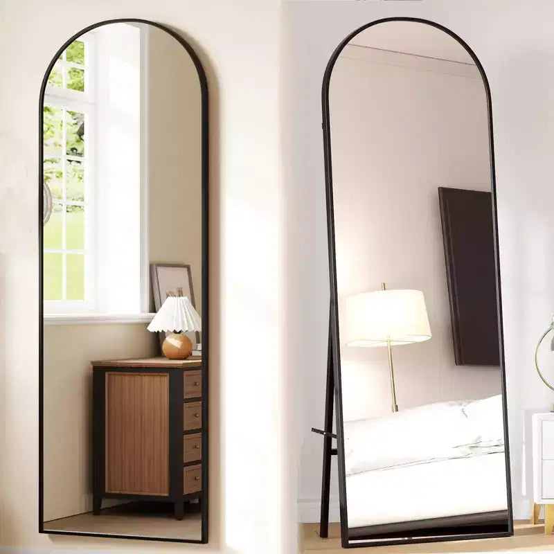 Miroir arqué pleine longueur 65x 22 Miroir sur pied Miroir mural Miroir autoportant pleine grandeur Adossé au mur Grand
