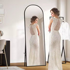 Miroir arqué pleine longueur 65x 22 Miroir sur pied Miroir mural Miroir autoportant pleine grandeur Adossé au mur Grand