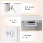 Costway Meuble de Rangement Salle de Bain avec Porte, Support Papier Toilette pour Petits Espaces Noir/Gris/Blanc