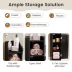 Costway Meuble de Rangement Salle de Bain avec Porte, Support Papier Toilette pour Petits Espaces Noir/Gris/Blanc