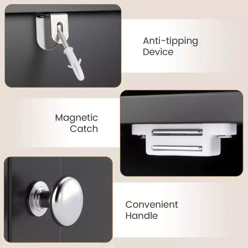 Costway Meuble de Rangement Salle de Bain avec Porte, Support Papier Toilette pour Petits Espaces Noir/Gris/Blanc