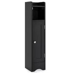 Costway Bathroom Storage Cabinet with Door Toilet Paper Holder Stand for Small Spaces Black/Gray/White