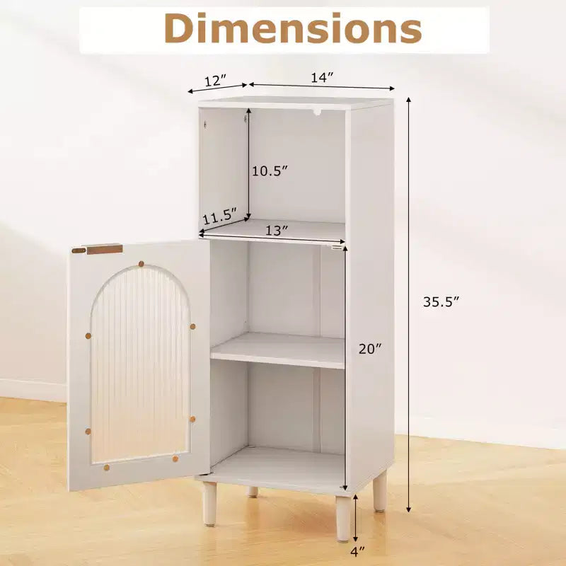 Meuble de salle de bain Costway, meuble de rangement latéral en bois avec étagère réglable, blanc/noir/gris/naturel