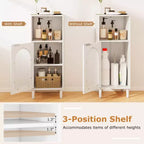 Meuble de salle de bain Costway, meuble de rangement latéral en bois avec étagère réglable, blanc/noir/gris/naturel