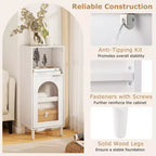 Meuble de salle de bain Costway, meuble de rangement latéral en bois avec étagère réglable, blanc/noir/gris/naturel