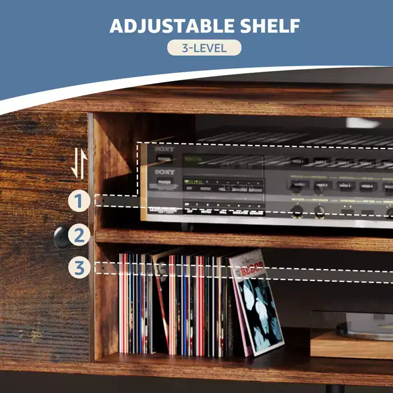 Meubles TV Bestier pour téléviseurs de 55/60 pouces, Meuble TV avec étagères de rangement ouvertes, Console TV moderne pour salon, chambre à coucher