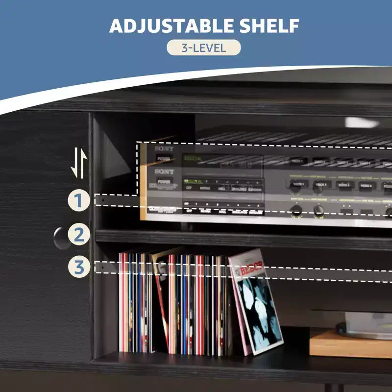 Meubles TV Bestier pour téléviseurs de 55/60 pouces, Meuble TV avec étagères de rangement ouvertes, Console TV moderne pour salon, chambre à coucher