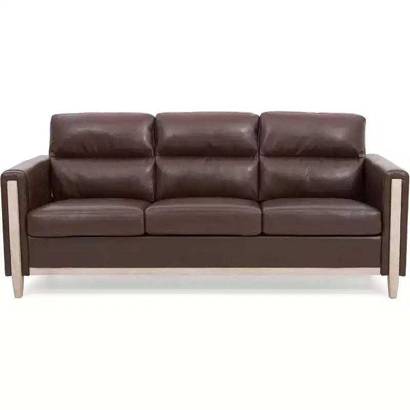 Acekool Modern Upholstered 3-Seater Sofa, Loveseat with Side Pocket, Wood Frame, for Living Room, Bedroom, Office, Gray