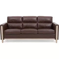 Acekool Modern Upholstered 3-Seater Sofa, Loveseat with Side Pocket, Wood Frame, for Living Room, Bedroom, Office, Gray