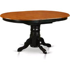 HomeStock Belmont, Ensemble de salle à manger ovale 7 pièces avec table à piédestal et chaises sans accoudoirs, Noir