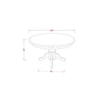 HomeStock Belmont, ensemble de meubles de salle à manger 5 pièces, comprenant une table à manger ronde avec pied central et 4 chaises à assise en bois, 42x42 pouces, Blanc lin