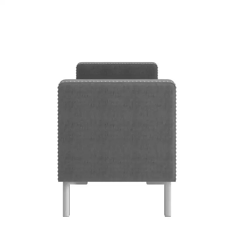 HL Home Furnishings, Pouf de rangement capitonné à accoudoirs carrés