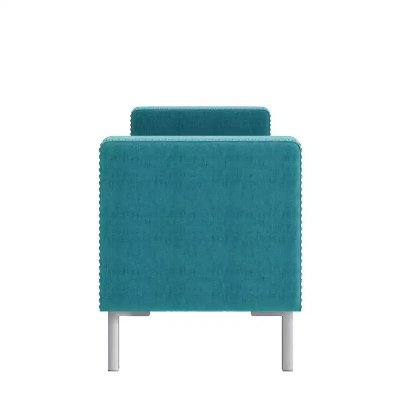 HL Home Furnishings, Pouf de rangement capitonné à accoudoirs carrés