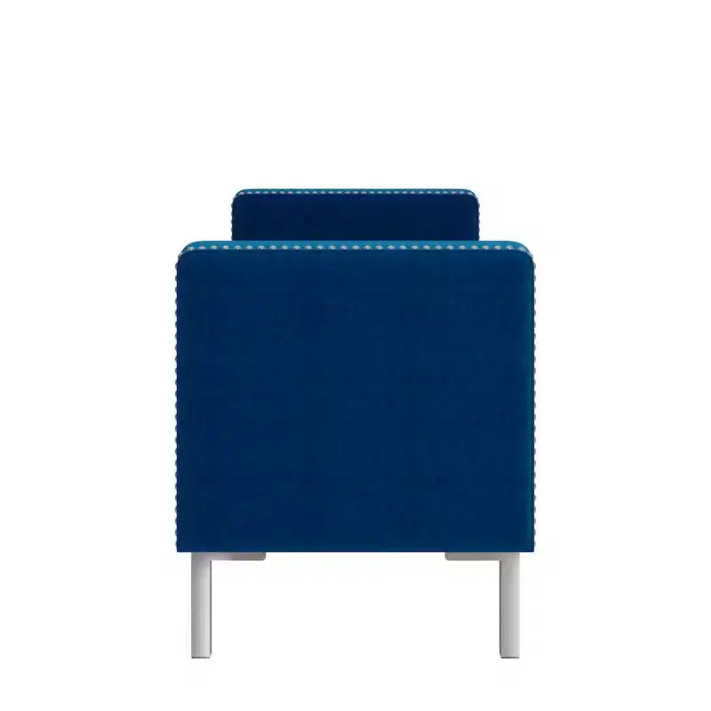 HL Home Furnishings, Pouf de rangement capitonné à accoudoirs carrés