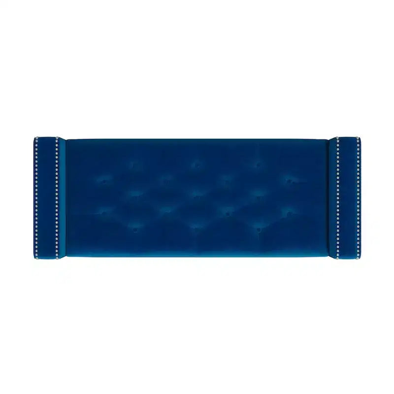 HL Home Furnishings, Pouf de rangement capitonné à accoudoirs carrés