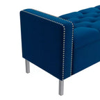 HL Home Furnishings, Pouf de rangement capitonné à accoudoirs carrés