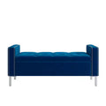 HL Home Furnishings, Pouf de rangement capitonné à accoudoirs carrés