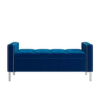 HL Home Furnishings, Pouf de rangement capitonné à accoudoirs carrés
