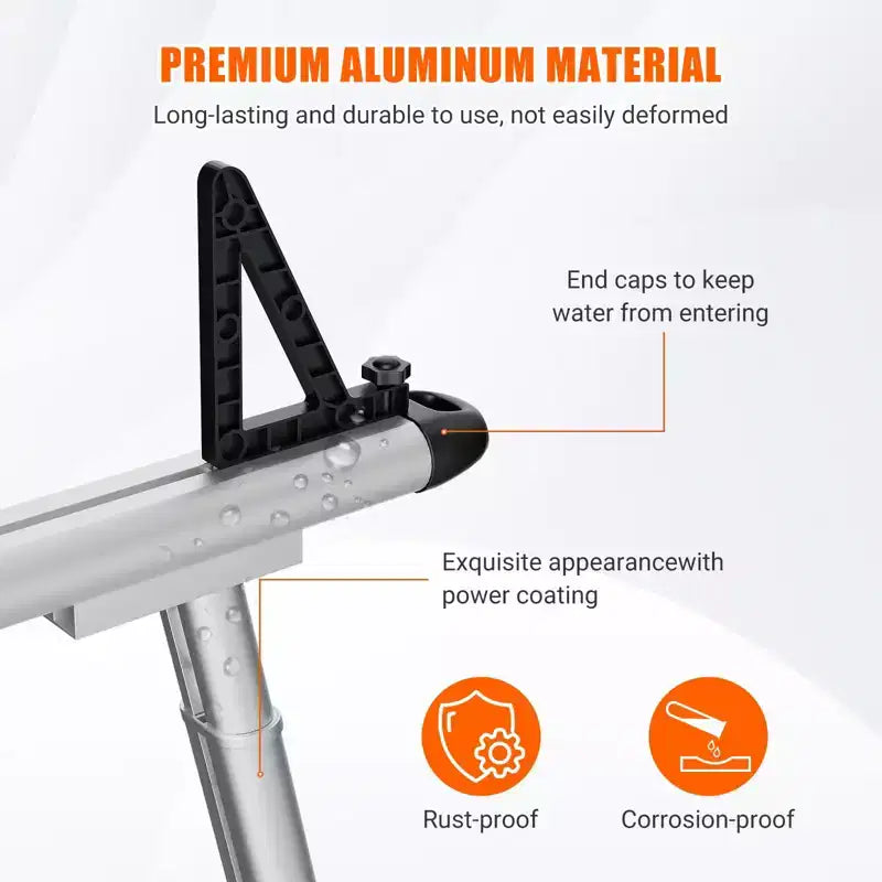 Support de Camion Porte-Échelle - 71 po Aluminium Capacité 800lb, Brides en C Sans Perçage, Ajustement Universel pour Benne de Pickup, Revêtement Poudre