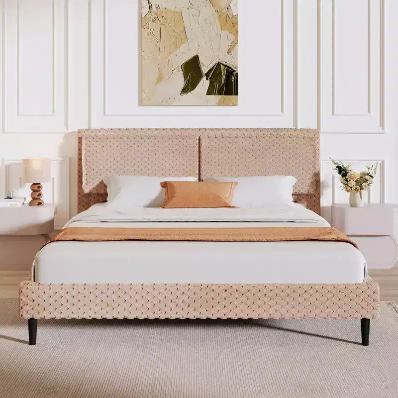 Lit rembourré moderne avec tête de lit Christopher Knight Home Cassandra